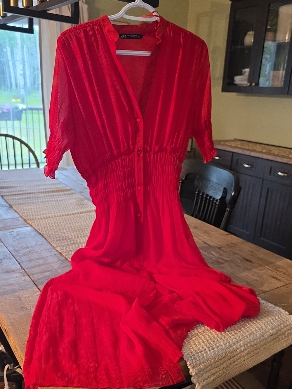 Gorgeous ZARA shirred waist midi dress S